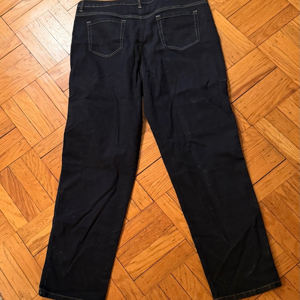 Gloria Vanderbilt Amanda Stretch Jeans Straight Leg High Rise Dark Wash Sz 18 - Picture 2 of 5